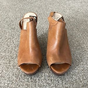 Brown wedge heels